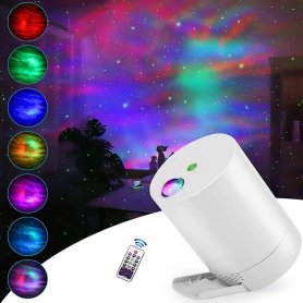 Projektor malam bintang - Warna RGB Dalaman LED + Laser + Lampu unjuran polaris Aurora