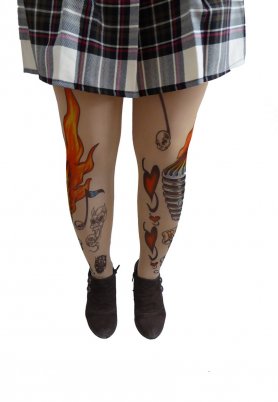 Tattoo pantyhose - ED HARDY