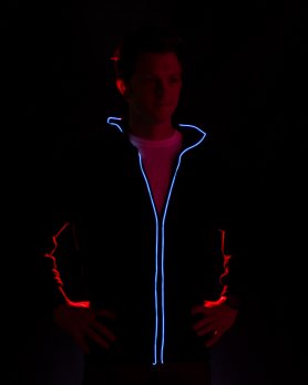 LED jopa s kapuco - neonsko modra