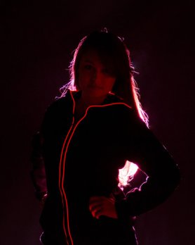 Led világító Hoodie - piros