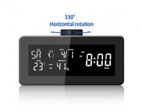 Meteostasjon med radio og FULL HD roterende WiFi-kamera 330 ° - micro sd til 128 GB