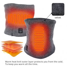 Neck warmer - Electric heated thermo neck gaiter for men + women with 3 temperature levels