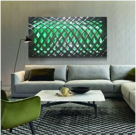 Metallitaidetta seinälle 3D - LED-taustavalaistu RGB-värinvaihtokaukosäädin - FUTURE 50x100cm