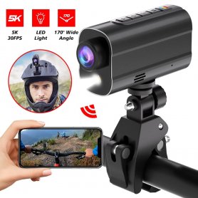 Action sport camera - 5K WiFi bike camera with 3W LED light and 6-axis stabilization