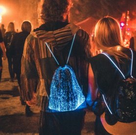 LED bag luminous - light up from optical fibers with control via app in SMARTPHONE