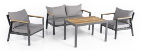 Terrass sittplatser i trädgården lyx - Aluminium set möbler - sittplatser för 4 personer + bord