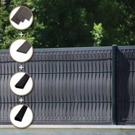 PVC 栅栏填充物 - 塑料板条垂直用于 3D 栅栏和面板宽度 49 毫米 - 无烟煤灰色