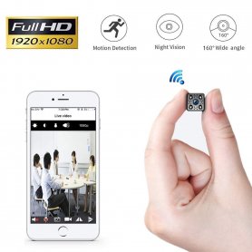 Mini Full HD WiFi camera na may anggulo ng 160 ° + paggalaw ng paggalaw + IR LED