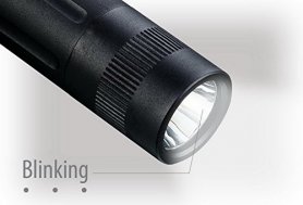 LED-lommelygte med effekt 110 lumen og med Stroboskop og SOS