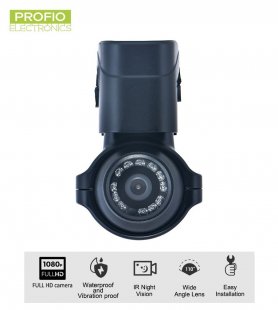 FULL HD вонкавая камера з 12 ВК-святлодыёдамі начнога бачання + аб'ектыў f3,6 мм + IP69