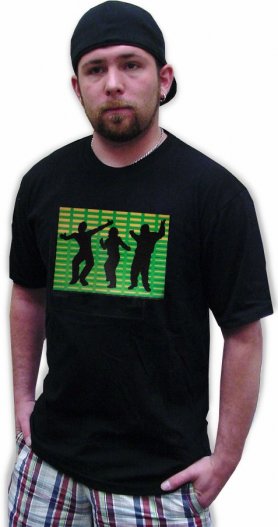 Led el-t-shirt - Dansgrön