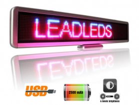 LED-skærm med rulletekst i 3 farver - 56 cm x 11 cm