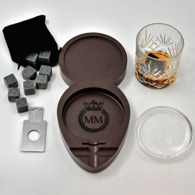 Portapuros (soporte) + portavasos - Whiskey Luxury set para hombre
