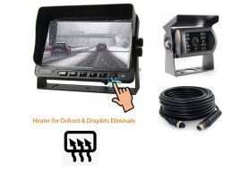 Kit caméra de recul - Caméra DEFROST HD avec chauffage jusqu'à -40°C + 18 LED IR + Moniteur 7"