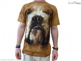 T-shirt muka haiwan - English Bulldog