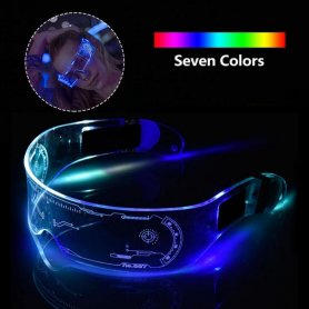 Gafas de fiesta LED (transparentes) CYBERPUNK - cambio de color