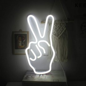 Farebné LED neon svietiace logo - PEACE