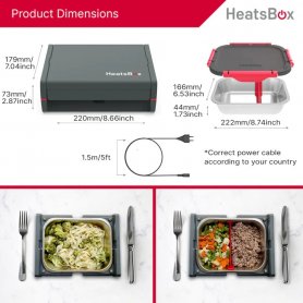 Elektrische beheizbare Lunchbox - tragbare beheizbare Essensbox (mobile App) - HeatsBox PRO