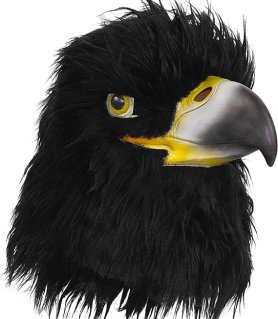 Adlermaske - Schwarze Gesichts- (Kopf-)maske aus Silikon für Kinder und Erwachsene