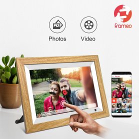 Bingkai foto digital elektronik 10,1" - bingkai foto kayu (foto + video) - memori 16GB
