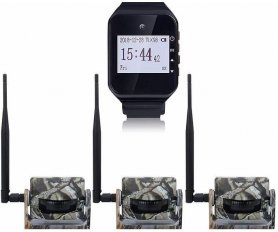 Bezvadu medību trauksmes kustību detektora sistēma 1 uztvērējs (pulkstenis) + 3 PIR sensori
