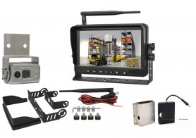 Sistem kamera nirkabel forklift dengan LASER - monitor AHD 7″ + kamera HD wifi IP69 + baterai 10.000 mAh