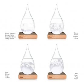 Storm glass weather predictor and barometer in the shape of a drop