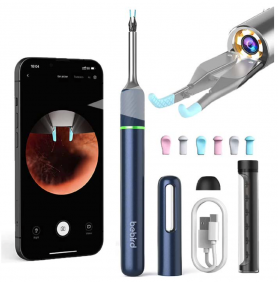 Limpiador de oídos - limpieza premium de cerumen con cámara de 10 Mpx - WiFi + pinzas 3en1 (10 accesorios)