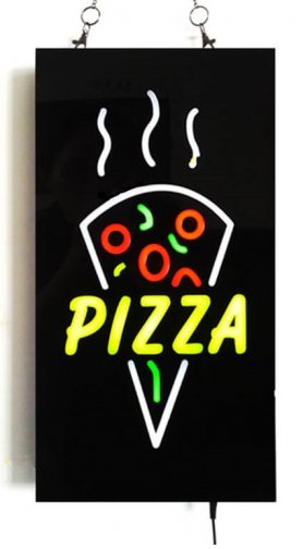 Cartello promozionale a LED "PIZZA" 43 cm x 23 cm