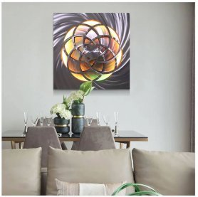 Pinturas de parede LED - Metal (alumínio) - iluminação retroiluminada RGB 20 cores - Mandala 50x50cm