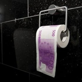 Χαρτί υγείας Χρήματα ευρώ 500 ευρώ Ρολό εκτύπωσης - χαρτί υγείας με χαρτονομίσματα των 500 ευρώ