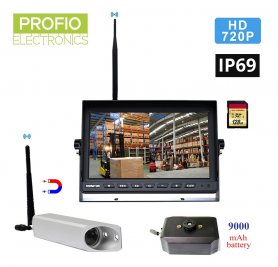 WiFi HD kamerový SET na vysokozdvižný vozík - 7" LCD monitor s nahráváním + 720P HD kamera + 9000 mAh baterie