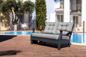 Salon de jardin de luxe moderne - Ensemble de sièges en aluminium pour 7 personnes + table de conférence