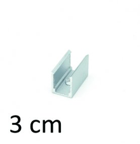 3 cm - Alumiininen asennuskisko LED-valonauhoille