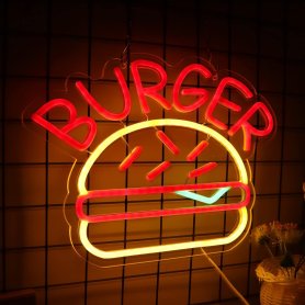 Burger - Reklamní svítící LED neonový poutač (nápis - logo)