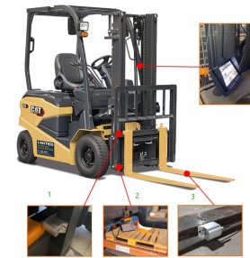 WiFi LASER SET with camera for forklift - 7″ AHD monitor + FULL HD 1080P wireless camera + 2600 mAh battery