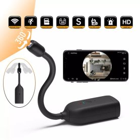 Kamera Lubang Jarum Panorama 360° Gooseneck yang Dapat Diputar dengan WiFi P2P dengan HD 1080P + Sirene