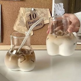 Butt Cup - σέξι αστείο γυάλινο κύπελλο σε σχήμα πισινό (γάιδαρο) 450 ml