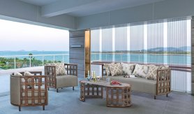Salon de jardin en rotin - Ensemble de mobilier moderne pour 5 personnes + table basse
