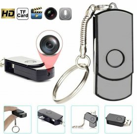 Kaamera USB-klahvis HD + spioonivideo peidetud salvestusega + mikrofon + liikumistuvastusega