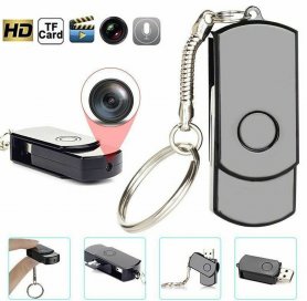 Cámara en llave usb con HD + grabación oculta de video espía + micrófono + detección de movimiento