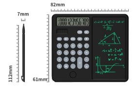 Solar panel calculator 6,5" + LCD board as a notepad + Pen for writing