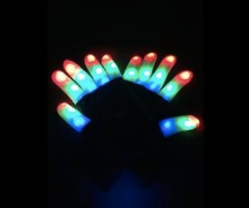 Flashing party gloves - white and black