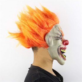 FIRE EVIL CLOWN - hororová maska ​​na obličej - pro děti i dospělé na Halloween či karneval