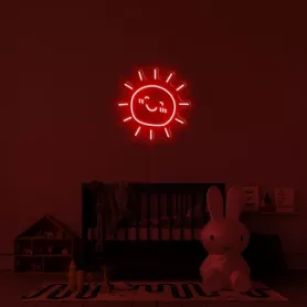墙上的铭文 (LED - 3D) 照明 SUNNY 标志，50 厘米