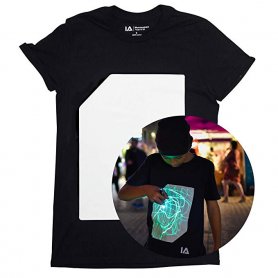 Interaktiv UV-laser T-shirt - rita ditt motiv