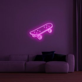 Neon 3D beleuchtetes LED-Schild an der Wand - SKATEBOARD 75 cm