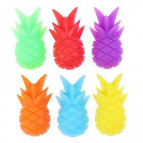 Etichette per bevande - Segnalibri colorati in silicone ananas - 6 pz