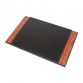 Leather desk pad - luxury​ SET for the office 8 pcs - Walnut + black leather