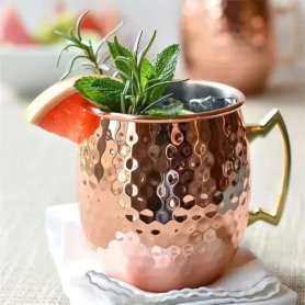 Juego de vasos de acero inoxidable cobre 4 piezas - 530ml estilo vikingo con pajitas de acero